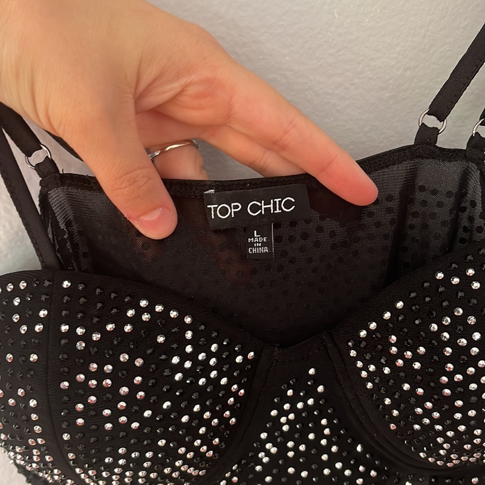 Mesh Studded Crop Top NBW - Picture 5 of 5